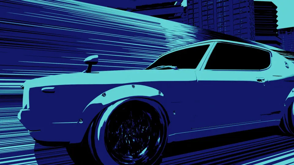 Retro Toon Car — rendu 2